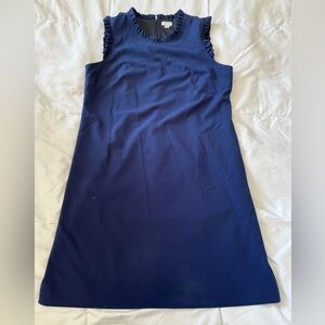 J. Crew Navy Ruffle Sleeve Mini Dress